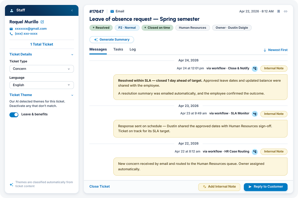 Onflo HR service delivery platform for K-12 school districts